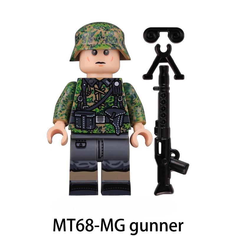 WW2 Army Camouflage Soldiers Building Blocks Military Engineer Officer Gunner Sniper Infantry Assistant Tool Bricks Toys