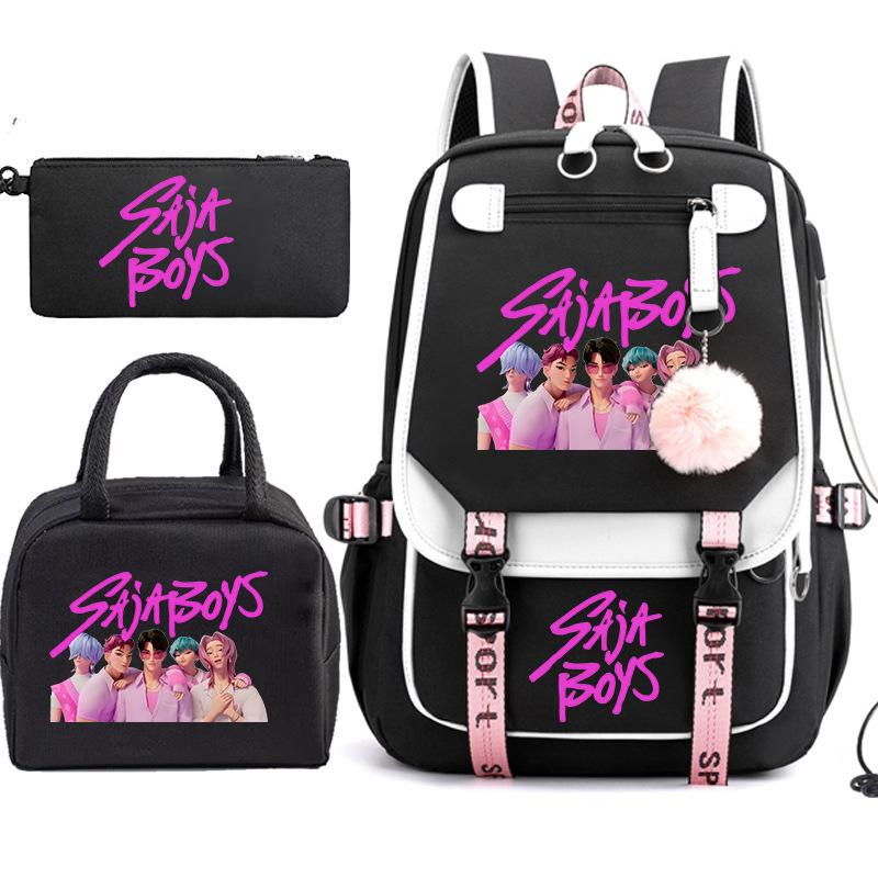 Popular Kpop Witch Hunters Campus Schoolbag Junior High School Student Lunch Bag Three-Piece Set For Men And Women
