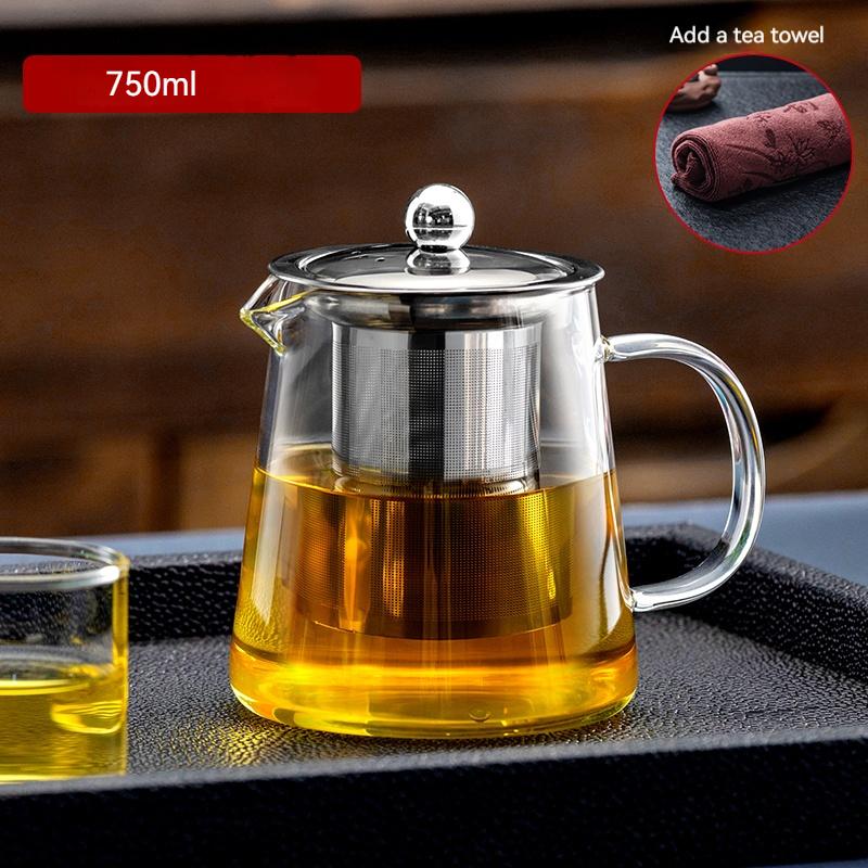 Chinese Kung Fu Tea Pu 'er Tea Pot Flower Teapot Coffee Pot Heating Glass Tea Set High Quality Glass Teacups