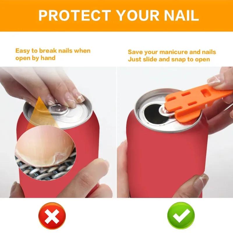 New 6PCS Simple Bottle Opener Reusable Easy Can Opener Sealed Drink Beer Cola Opener Lid Remover Kitchen Supplies Camping Tools