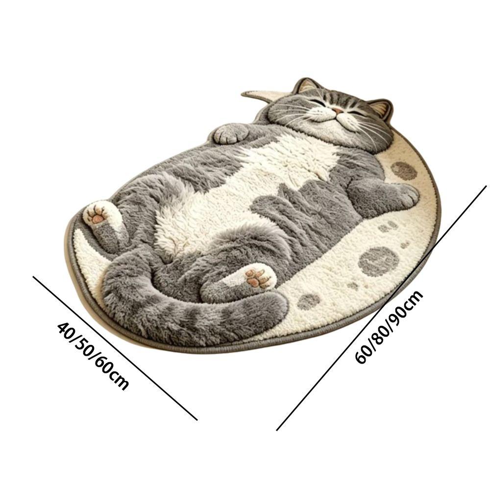 Non-Slip Home Decor Carpet Anti-fouling Cartoon Carpet Soft Cat-Shaped Area Rug Living Rooms
