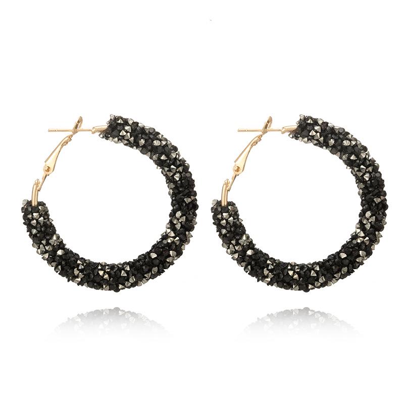 Round Hoop Earrings for Women Color Bling Bling Sequin Earring Jewelry for Wedding Party