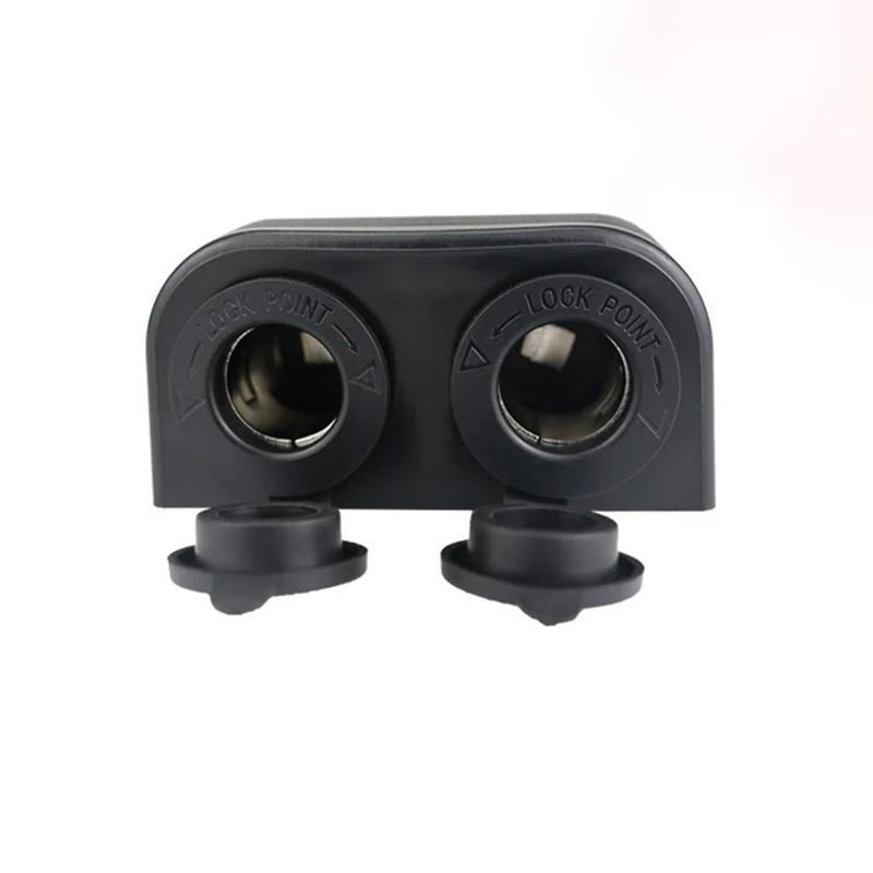 

2 отверстия для палатки, гнездо прикуривателя для автомобиля, 12 В, 24 В, водонепроницаемый USB-адаптер питания, автомобильные аксессуары для лодки, автофургона чёрный