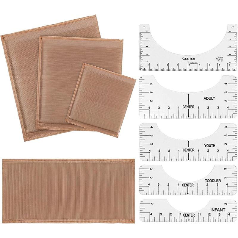 

ABGR-Heat Press And Pads Kit- Multi-Size With Shirts Ruler, 9-Pack Of Essential For-DIY Accessories