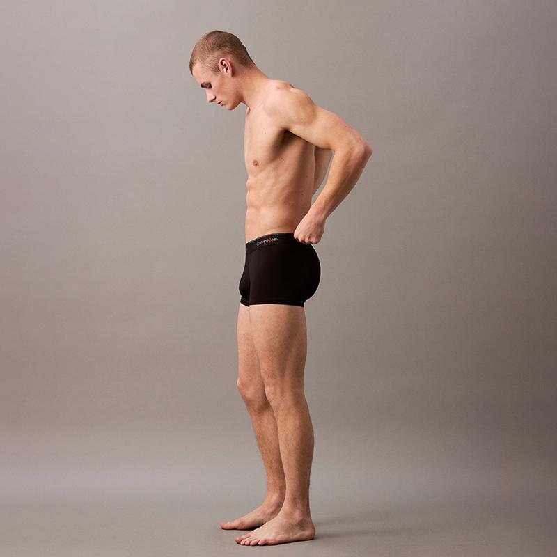 Calvin Klein Slip Boxer Leggeri Anti-Sfregamento con Vita Jacquard Colorata Intimo Uomo Space-Black NB4235