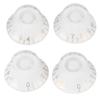 4Pcs Tone Control Knob Transparent Bell Volume Musical Instrument Accessories forGuitar BassWhite with Gold Letter
