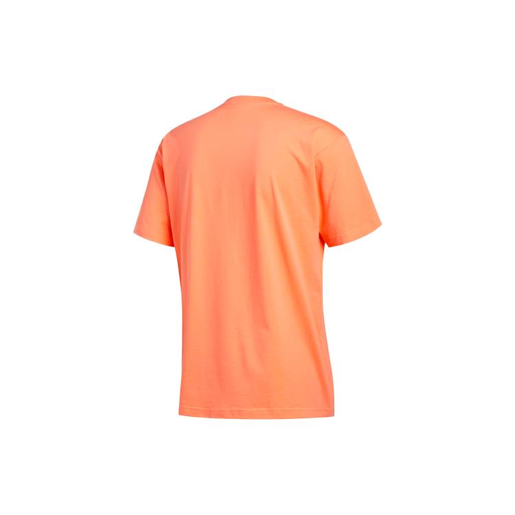adidas Originals T Shirts Men's Orange Crew Neck Moderate Straight Fit FM1545