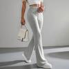 Women Solid Color Casual Pants Casual Form-fitting Flared Pants