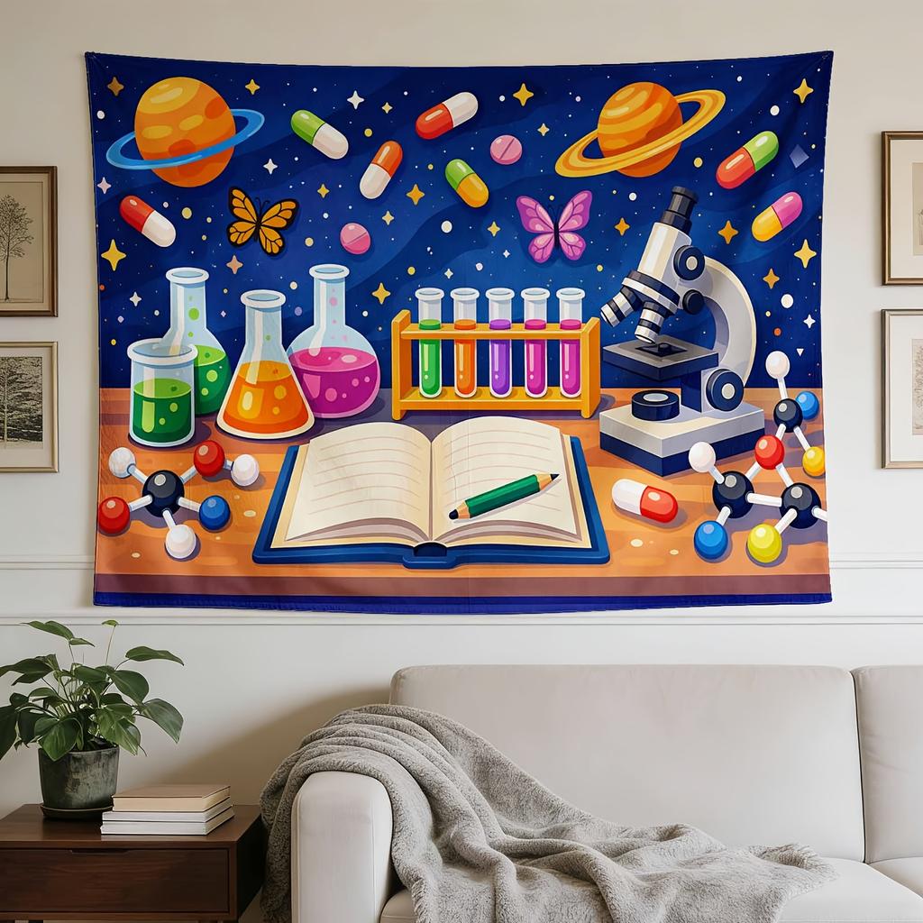 A Stylish Tapestry, Science Lab Setup, Perfect for Sprucing Up Wall Decor in Homes, Dorms, And Bedrooms