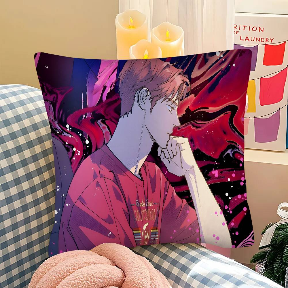 Anime S-Semantic Error Pillow Case Square Pillow Bedroom Sofa Leisure Comfort Cushion Car Living Room Home Decoration