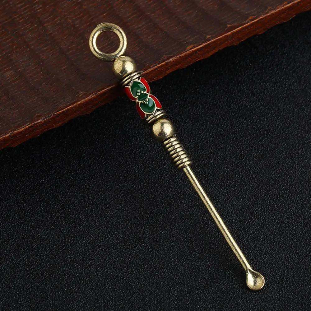 

1 шт. портативные ушные ложки ретро латунный дракон ухо чистящий инструмент для наружного удаления очиститель кюретка для удаления ушной серы брелок подвески разноцветный