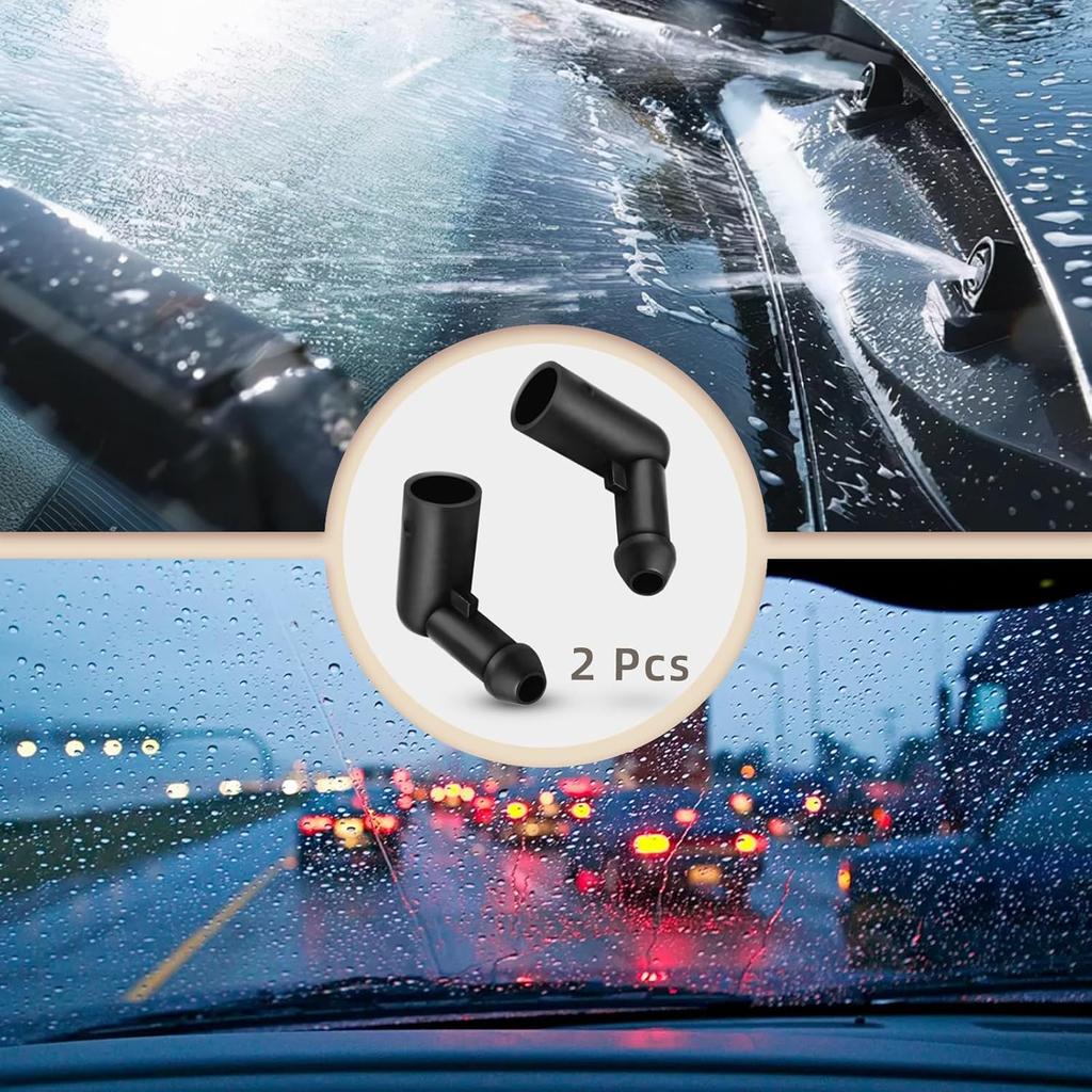 2PC Windshield Washer Hose Connector, Car Windscreen Wiper Water Hose Connector, 90 Degree Bend, Right Angle Pipe Connector, for VAUXHALL/OPEL