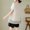 Women Plus Size Linen Blend Sleeveless Vest Open Front V Neck Top