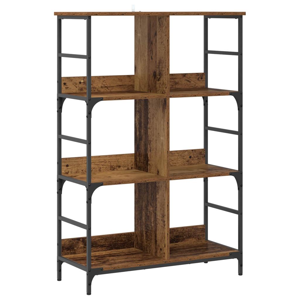 Shelf 4 Tiers 78.5 x 33 x 117.5 cm Metal PB Reclaimed Wood