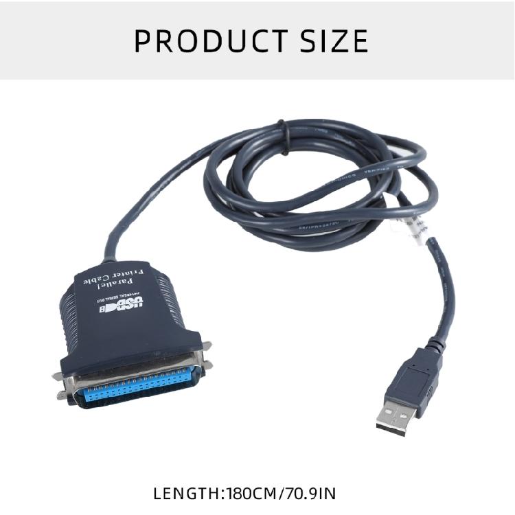 Professional USB To CN36 Printing Cable, Easy Connection USB To Parallel Port Adapter Cord for Computers and Printers