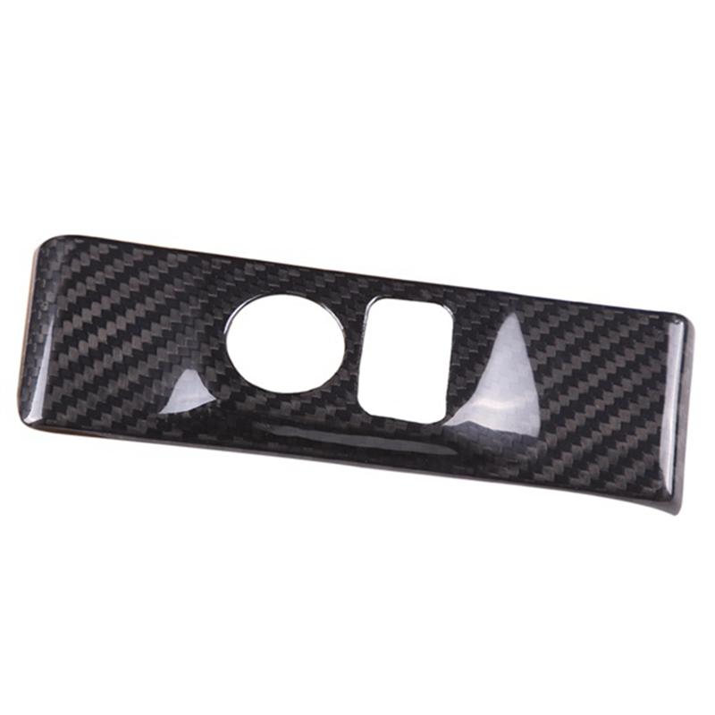 Car Headlight Adjustment Switch Trim Cover Carbon Fiber for Nissan GTR R35 2008-2016 Interior Accessories(Black)