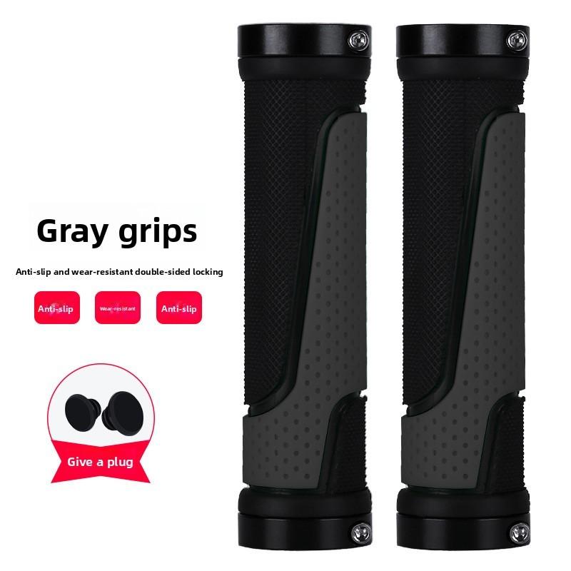 Bicycle Rubber Handlebar Grips With Locking Dual Sides Antislip For Mountain Bike Riding