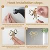 1/2Pcs Coat Hook Brass Retro Gold Bow-Shape Decorative Hook Wall-Mounted Clothes Rack for Home Bathroom Bedroom Towel Hooks