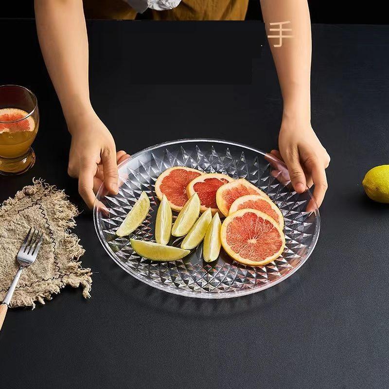 3pcs Crystal Fruit Snack Serving Tray Large Capacity Sweets Nut Serving Container Basket Exquisite Household Tea Snack Plate