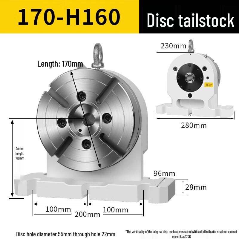 

Rongyu 4th Axis Rotary Table Tailstock with L-Plate