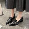 Autumn Woman Pumps Shoes Platform Loafers Women Thick High Heel Pumps Woman Patent Leather Mary Jane Shoes College Oxford Shoes