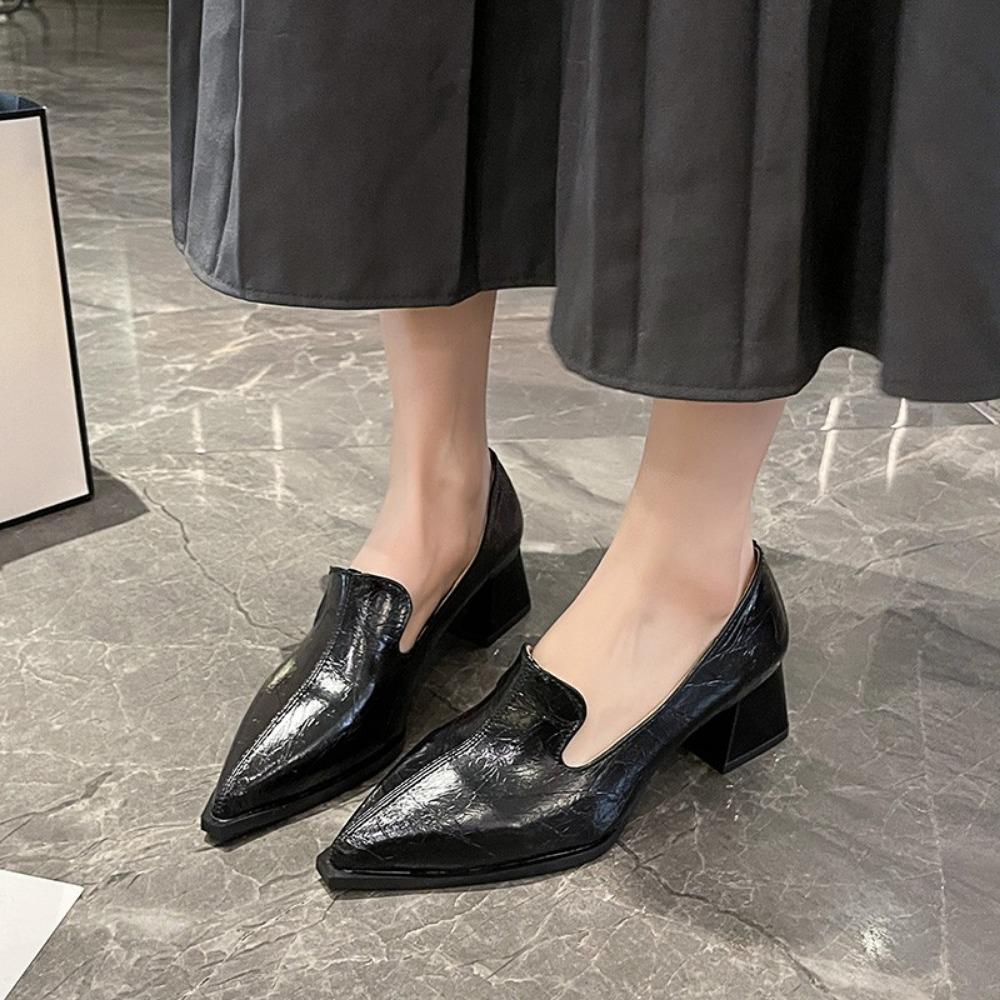 Autumn Woman Pumps Shoes Platform Loafers Women Thick High Heel Pumps Woman Patent Leather Mary Jane Shoes College Oxford Shoes