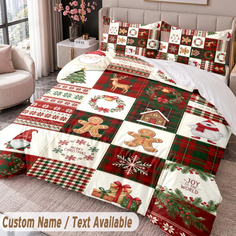 Christmas Theme 3PCS Bedding Set, Soft Home Textile, Holiday Bedroom Decor Gift