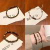 Geometric Sophisticated Design Tiger Eye Bracelet With Silver Beads For Summer Fashion 2024
