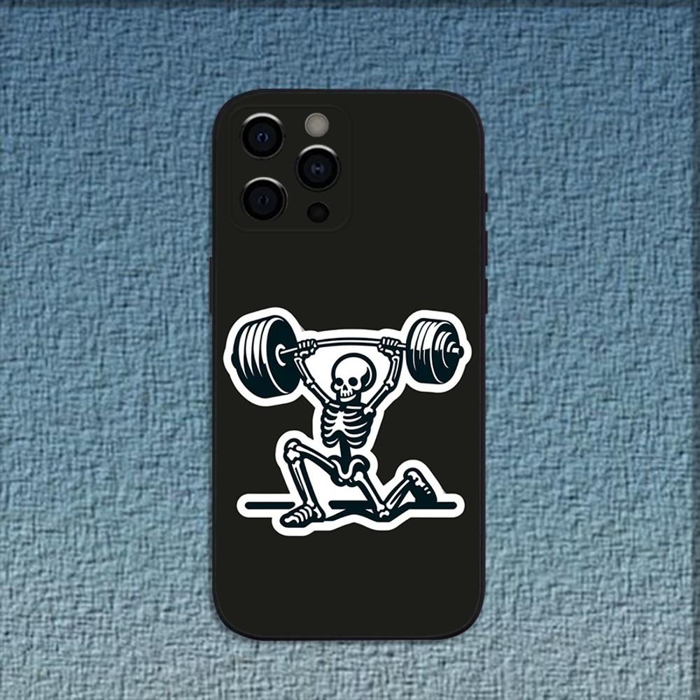 Gym Fitness Bodybuilding Workout Phone Case For iPhone 16,15,14,13,12,11,Pro,X,XS,Max,XR,Plus,Mini Soft Black Cover