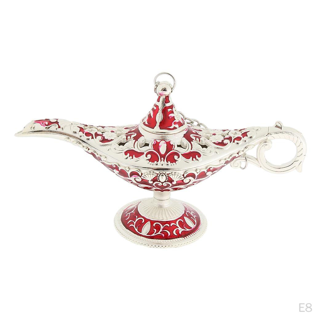 Shiny Vintage Metal Light Lamp Tabletop Accent Arabian Style