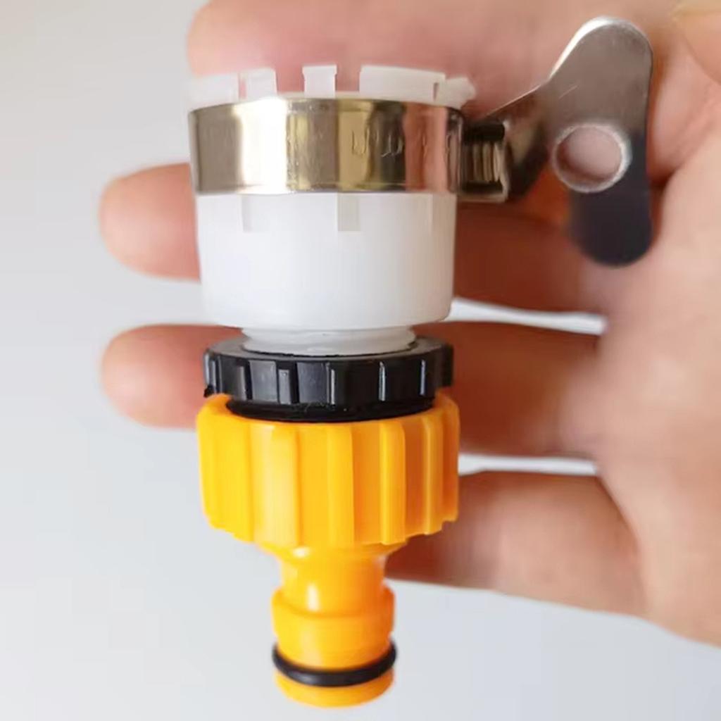 Conector Rápido para Mangueira 3/4" e 6 Pontos Adaptador de Torneira de Água de Plástico para Lavagem de Carro