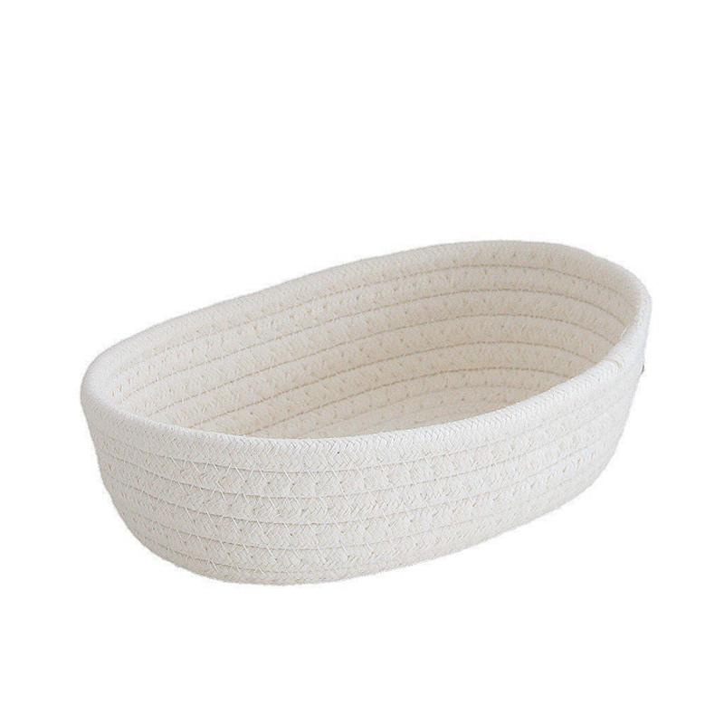 Cotton Rope Woven Storage Baskets Cosmetics Desktop Organizer Table Top Sundries Key Bedside Storage Basket