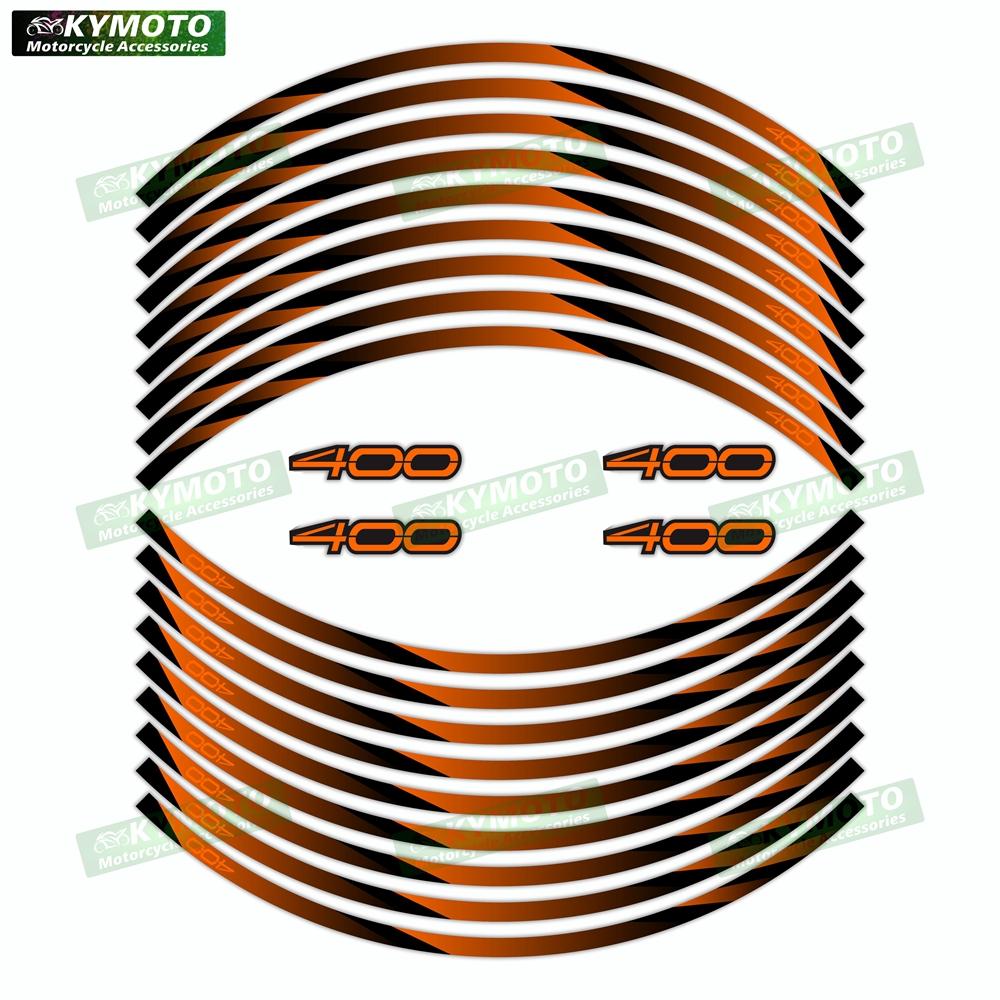 For Z400 Z 400 motorcycle accessories 17 inch front and rear wheel decals fairing hub reflective stripe stickers decoration
