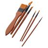 Wood 10 Pieces Paint Brush Set 23*9.5cm 1 Paint Spatula with Brush Case   For Gouache Painting