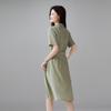 100% mulberry silk short sleeved shirt for women, versatile for summer commuting in 2026, medium to long length silk shirt for women