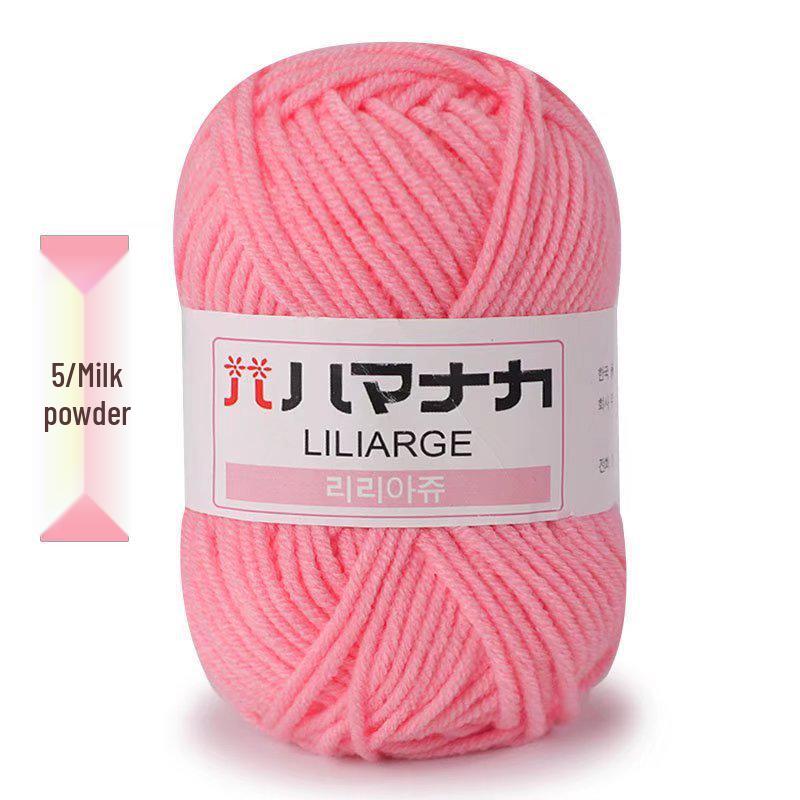 4-Strand Milk Cotton Yarn: DIY Yarn Ball for Medium Thickness Knitting Projects - Perfect for Dolls, Cushions, Blankets, and Baby Items
