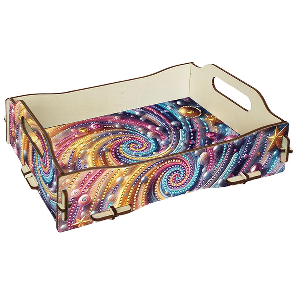 5D DIY Diamond Painting Serving Tray Wooden Diamond Art Tableware Manager Tray Diamond Decorative Serving Tray Home Decor Gift
