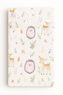 Cotton Fitted Sheet for a Cot 120x60 Cm - Forest Delicacy
