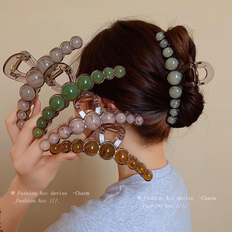

Korean Resin Hair Clip: Luxury Shark Claw for Elegant Updos кофейный