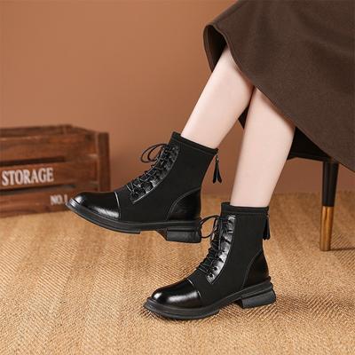 Martin Boots Women's Thick Heel Autumn and Winter New Short Thin Boots Versatile Small Velvet Women's Short Boots