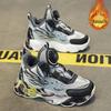 2025 New Winter Boys' Sports Shoes with Rotating Button and Double Cotton Velvet