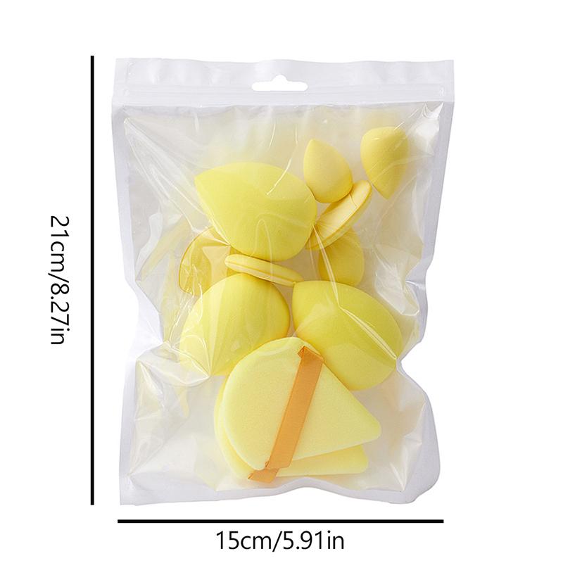 12-Piece All-Purpose Makeup Sponge Set Velvet Triangle Puff Face Finger Puffs Mini Sponge Egg Liquid Foundation Tools Make Up