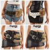 Retro Leder Fell Gürtel Niete Y2K Taillenband Mode Punk Stil Gürtel Hosen Accessoires