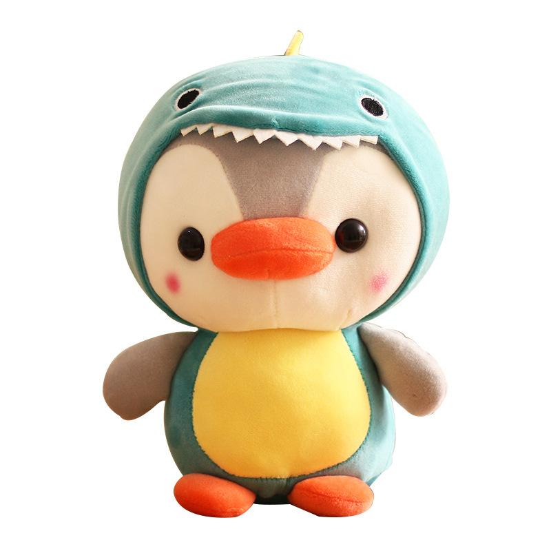 25cm Kawaii Plush Toy Penguin Turn To Dinosaur Frog Unicorn Bee Stuffed Cartoon Animal Birthday Christmas Gift for Kids Children