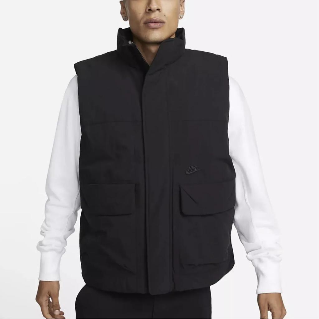 Nike Embroidered Logo Solid Stand-Collar Vest Men Vest Black DQ4304-010