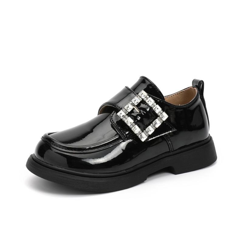 New Girls Princess Leather Shoes Fashion British Style Children School Black Flat Shoes Spring Autumn Kids Dress Mary Jane Shoes