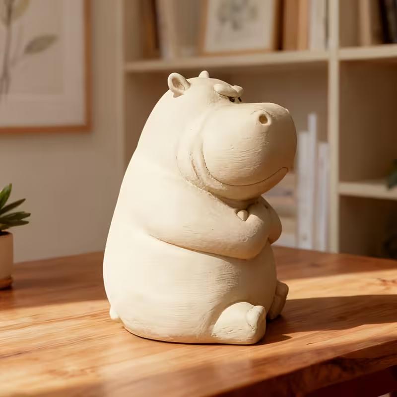 3D Printed Angry Hippo Car Dashboard Decor - Durable Plastic, Halloween & Christmas Gift (Home Desk/Party)