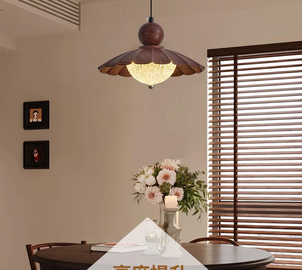 Vintage French Solid Wood Chandelier: Retro Island Counter & Dining Table Lighting Fixture