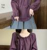 Plus Size Ruffled Waist Long Sleeve Shirt - Women's Spring/Autumn Korean Style, Slimming and Elegant Top