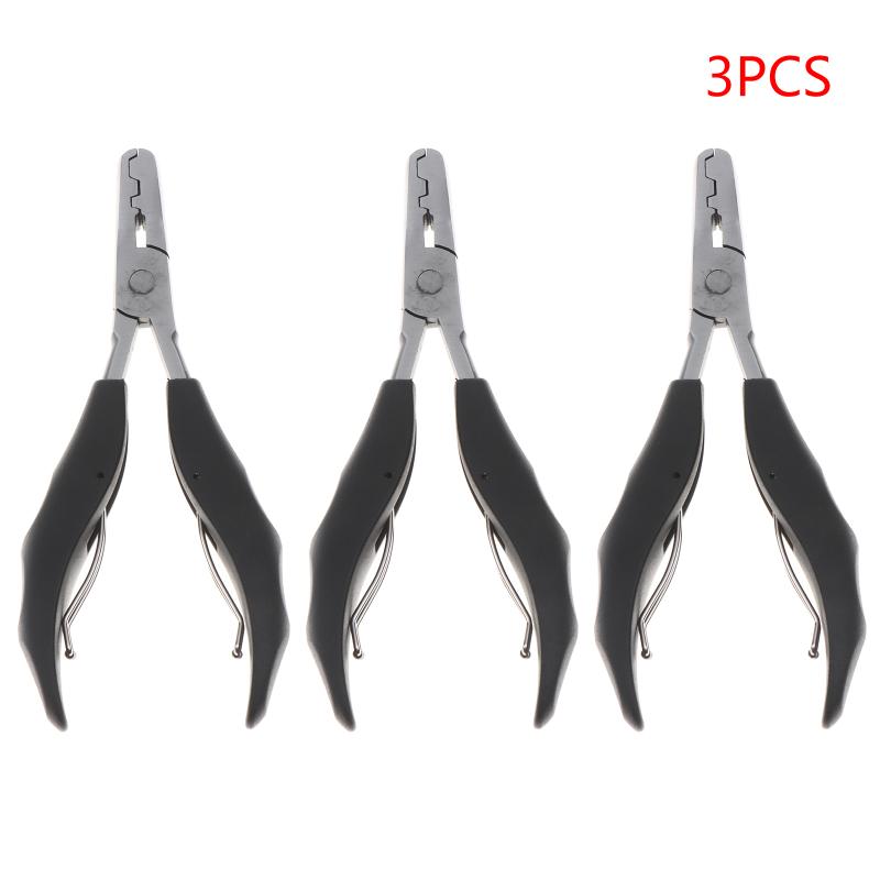 1 Pcs Black Handle Plier With Flat Grooves 3Mm And 5Mm Grooves Pre-Bonded Hair Extension Clamp